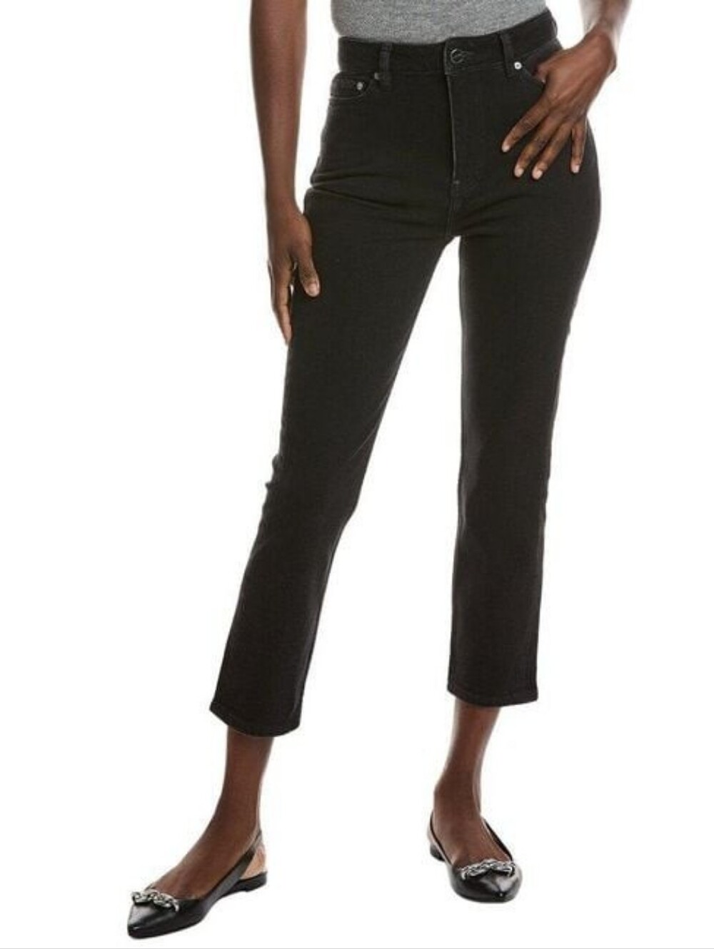 Ganni Cutye Cropped Black Jeans Sz 31